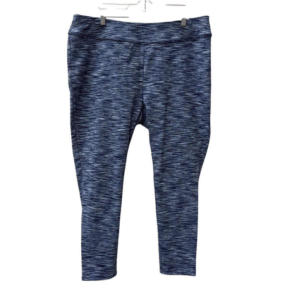 Zenergy by Chicos Athletic‎ Leggings Blue Marled Capri Zip Pocket Size 3